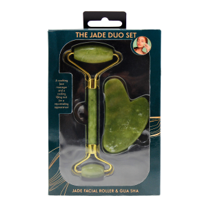 Jade Facial Roller and Gua Sha Set